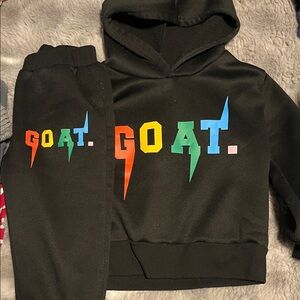 GOAT Kids Black Hoodie and Pants Set